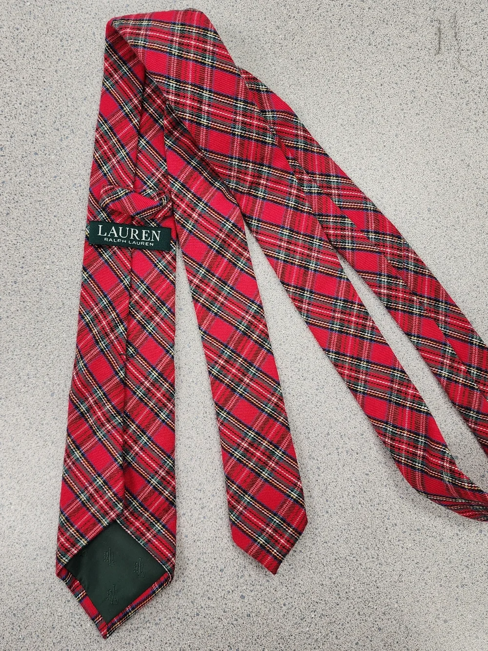 Lauren Ralph Lauren Mens Plaid Tartan Tie Red Green Holiday Festive